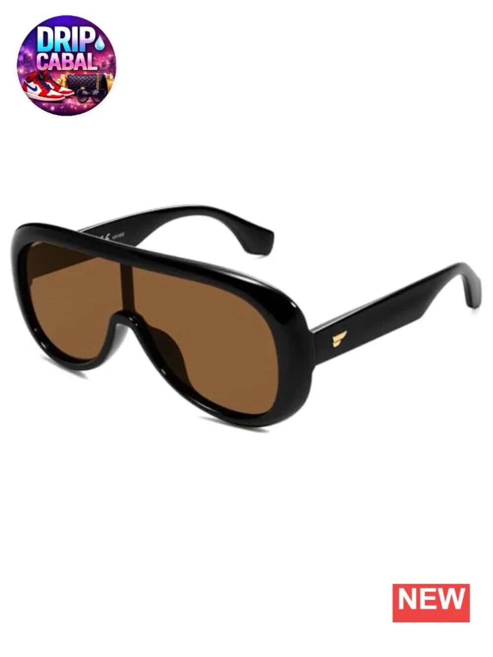 Oversized Aviator Square Sunglasses Polarized UV400 One-Piece Lens Unisex